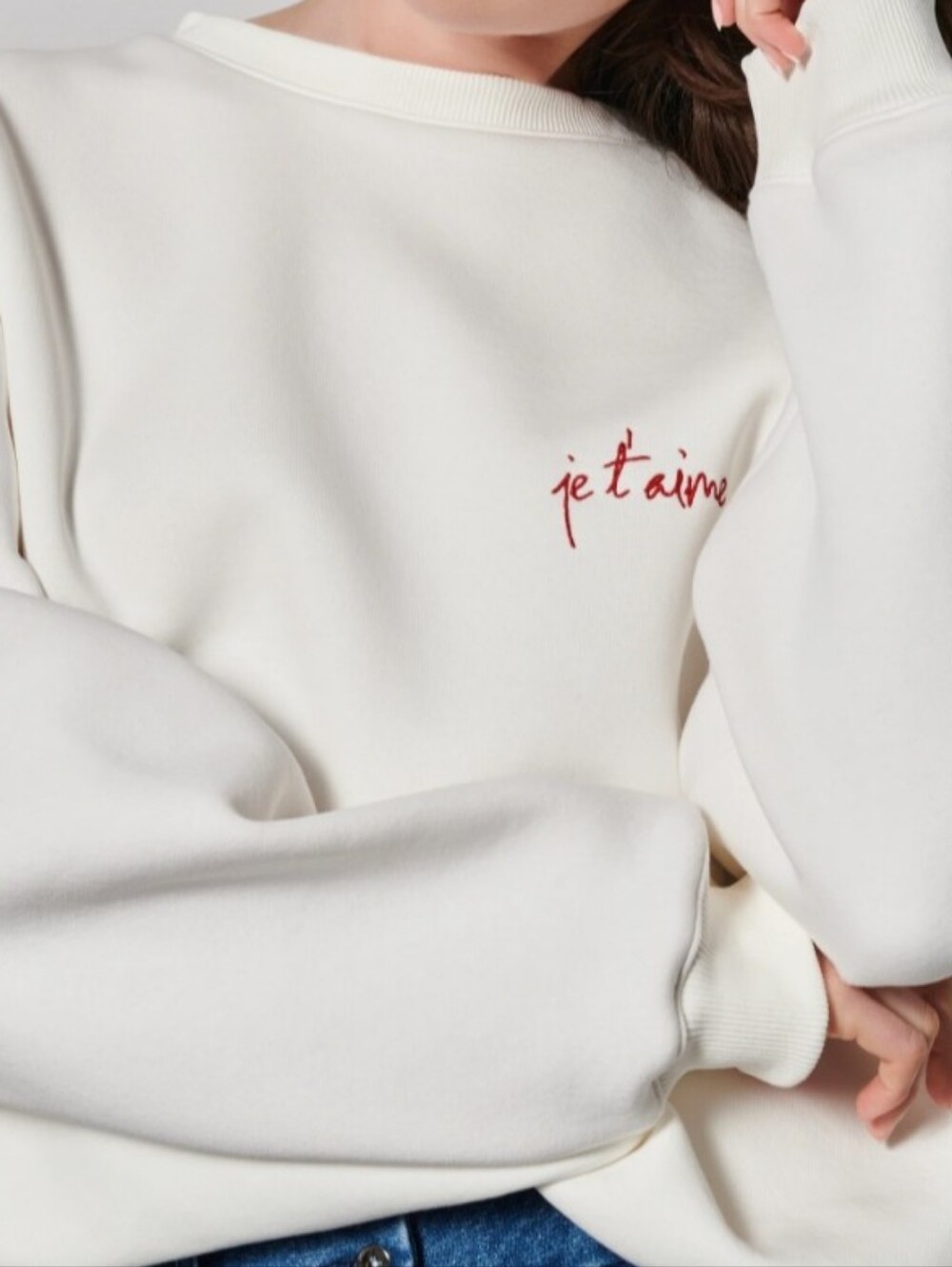KKONCEPT Je T'aime Cream Crewneck Sweatshirt NWT